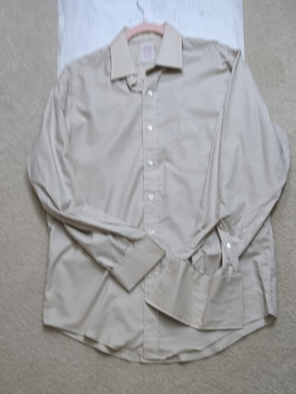 Men Brooks Brothers Men's Long-Sleeve Dress Shirt in Light Beige
